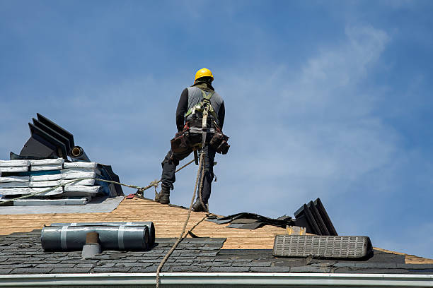 Professional Gutter Installation technician working in Bryant, IL